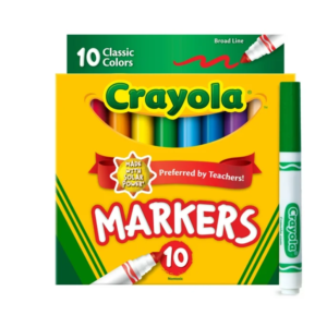 Crayola Classic Broad Line Markers, Art Supplies, Back to School Supplies, 10 Ct