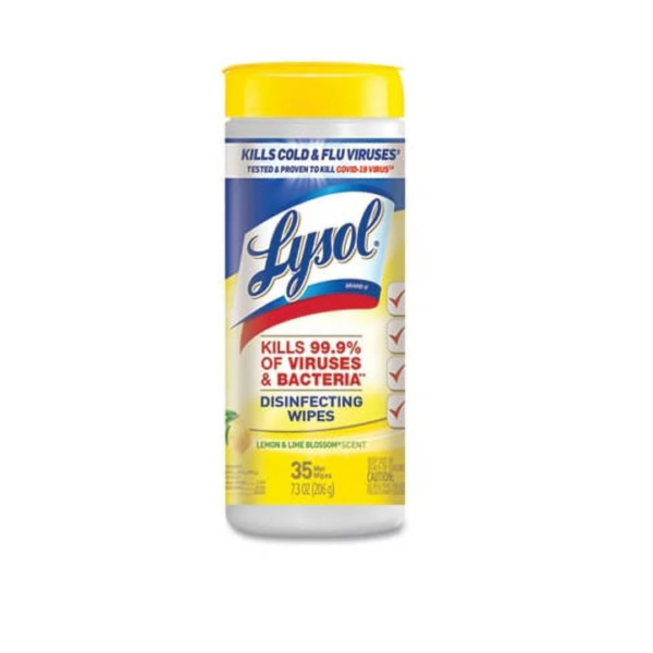 Lysol Disinfectant Wipes, Multi-Surface Antibacterial Cleaning Wipes, For Disinfecting and Cleaning, Lemon and Lime Blossom, 35 Count 1 pack