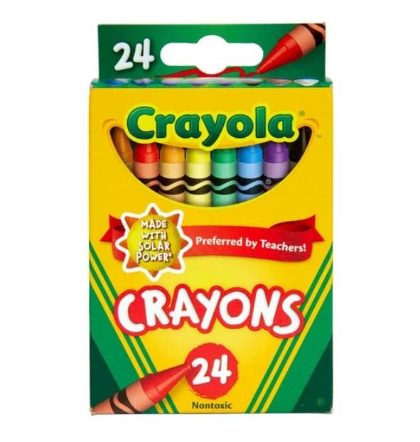 Crayola Classic Crayons, Assorted Colors, Back to School, 24 Count