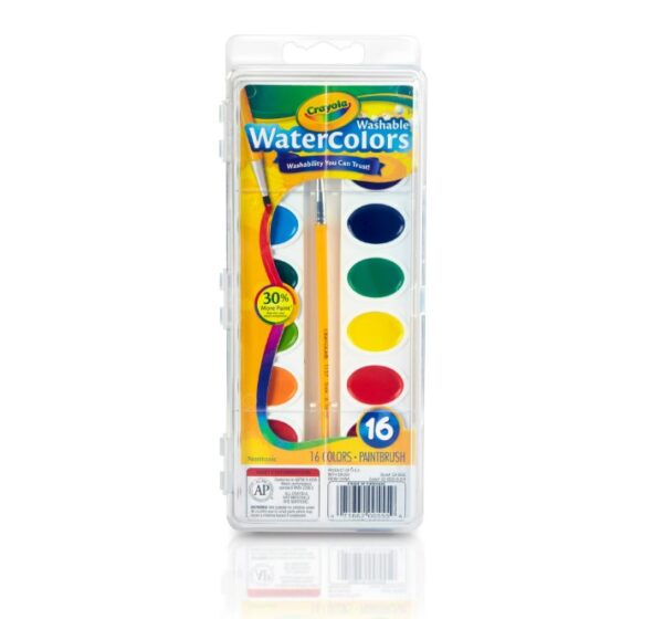 Crayola Washable Watercolors, Paint Set for Kids, 16 Colors, Back to School Supplies, Art Toy