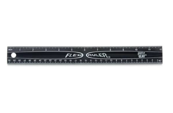 Pen + Gear Flexible Plastic 12" Metric Ruler, Black