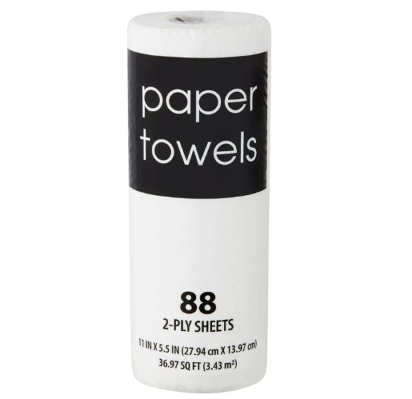 Paper Towels, 1 Roll, 88 Sheets, 2-Ply