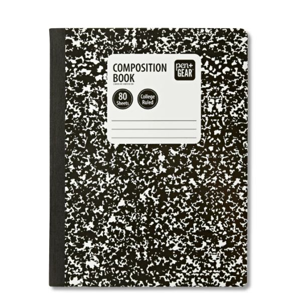 Pen + Gear Composition Book, Wide Ruled, 100 Pages, 9.75" x 7.5"