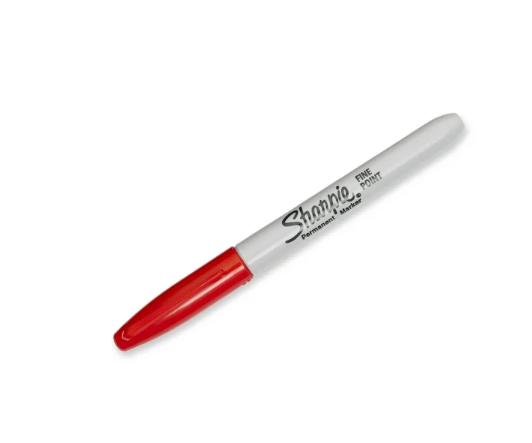 Sharpie Permanent Markers, Fine Point, Red, Single Count