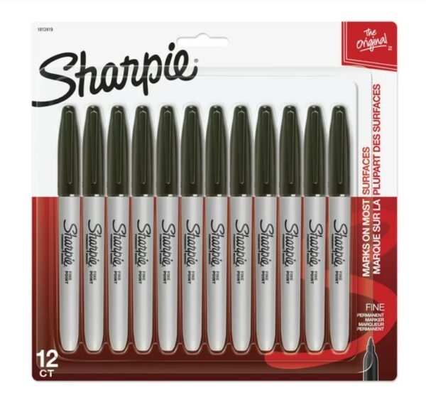 Sharpie Permanent Markers, Fine Point, Black (Singles)